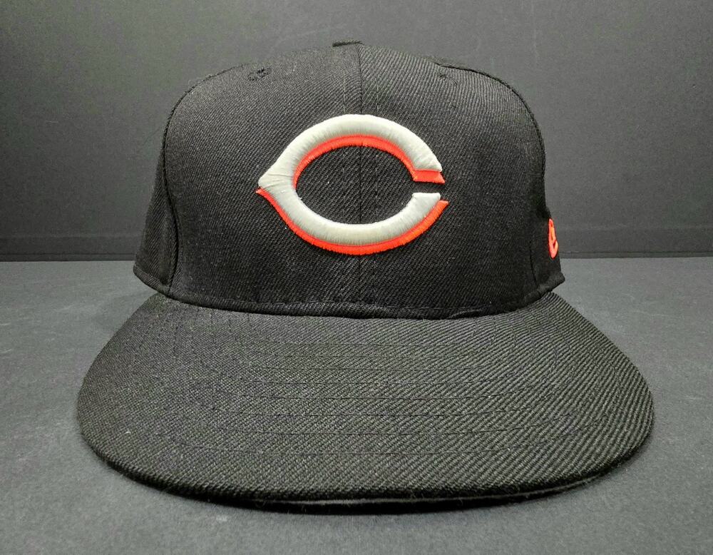 Cincinnati Reds New Era 59Fifty Size 7-1/8 Black/Neon Fitted Hat MLB USA Cap
